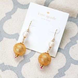 kate spade dangle golden ball statement earrings